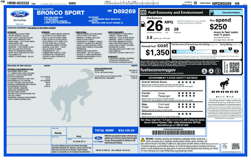 ford bronco sport 2022 3FMCR9B68NRD89269 image ford bronco sport 2022 3FMCR9B68NRD89269 image